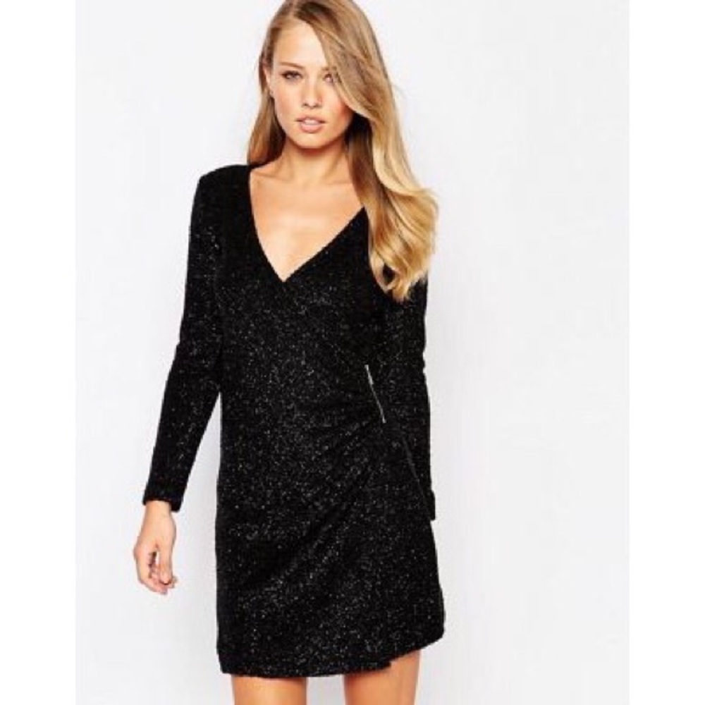 French Connection Sparkle Nights Wrap Dress
